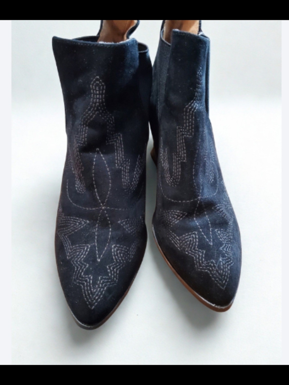 Women's Qupid BlackSuede Western Ankle Boots